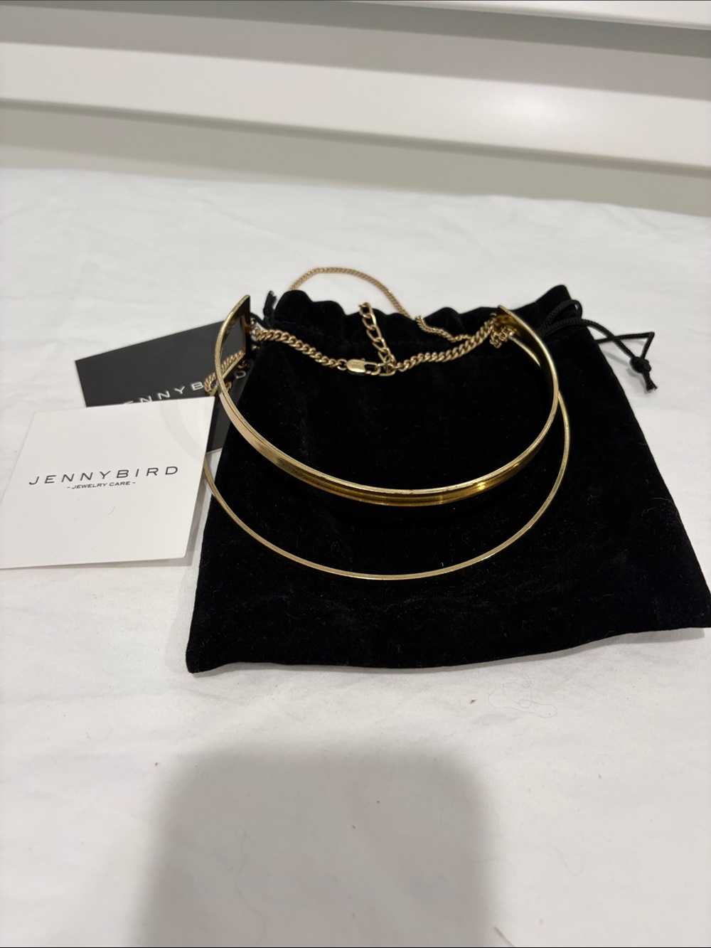 Jenny Bird Gold Double-Row River Choker Necklace
